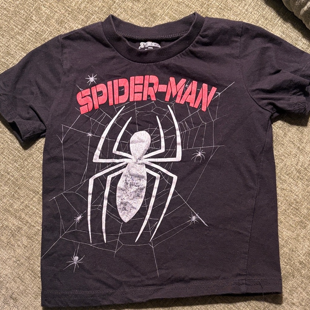 Spiderman Black Tee with Red Logo